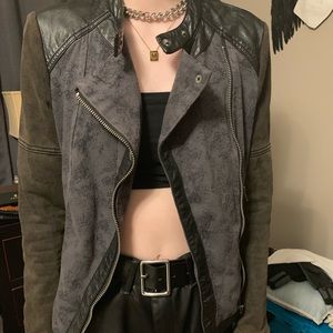 Free people cloth and leather jacket